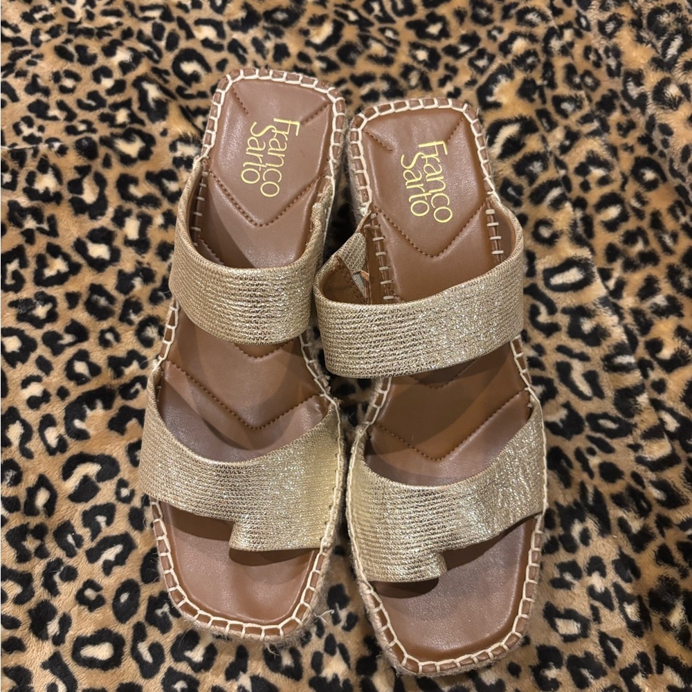 Franco Sarto Shimmering Gold Sandals